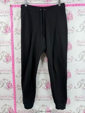 George Drawstring Jogger Track Pants Black lounge wear cozy comfortable cuffed